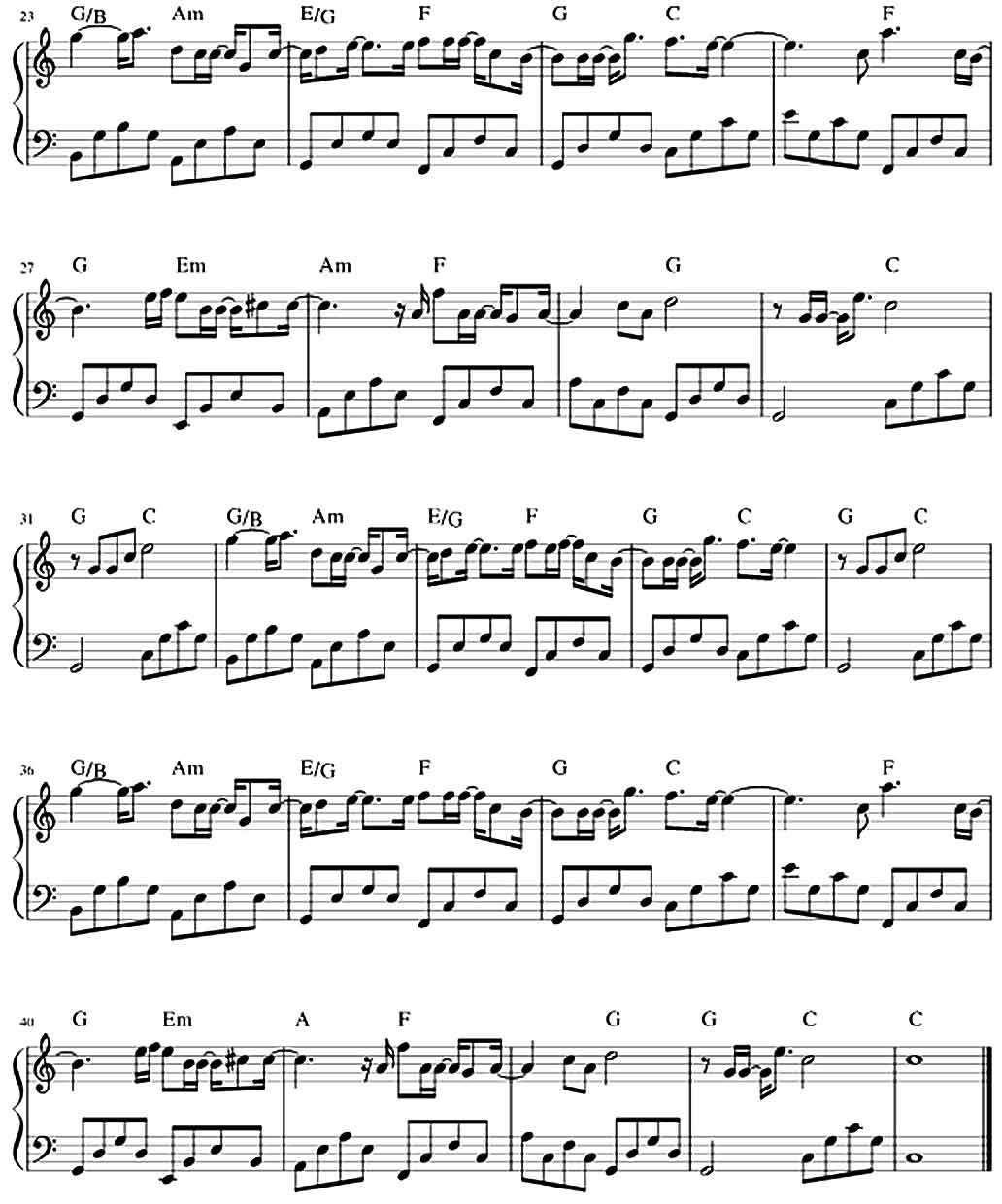 sheet piano Lạ Lùng