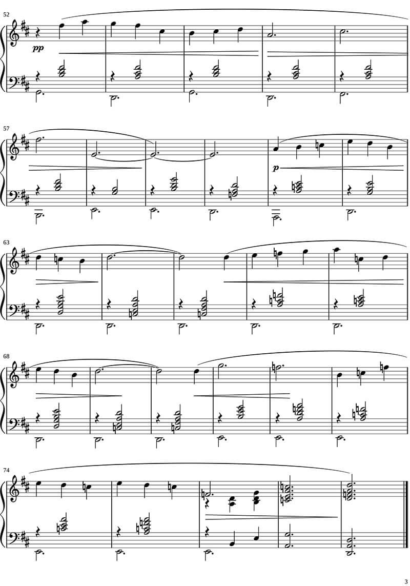 Sheet piano Gymnopédie No. 1 Erik Satie