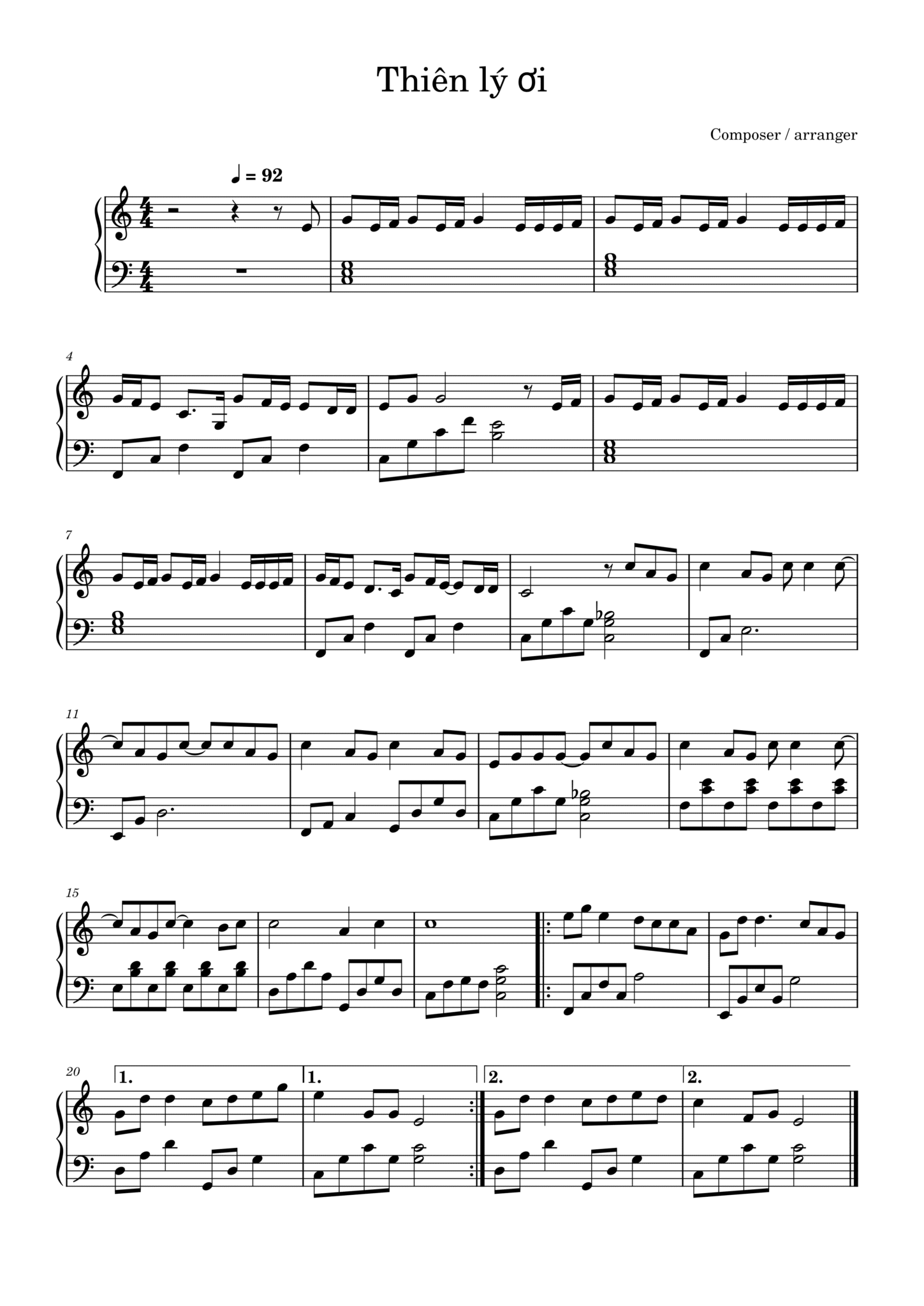 Sheet piano Thiên Lý Ơi - Jack