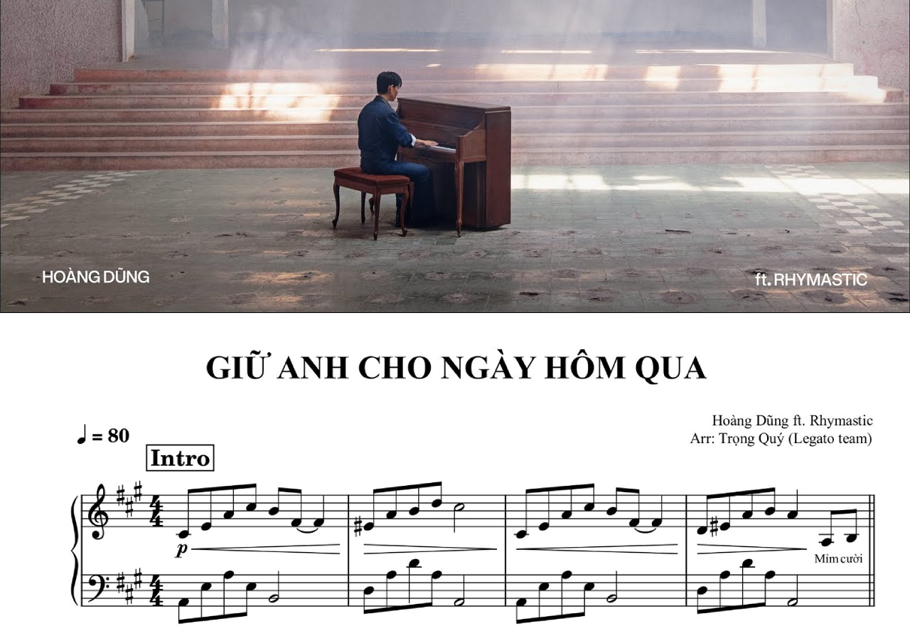 Sheet nhạc Giữ Cho Anh Ngày Hôm Qua Hoàng Dũng